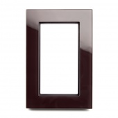 GFR00-7012-04 Рамка для 2-ной розетки шоколад стекло