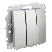 EL-BI Zena серый металлик 3клавишный выклчатель механизм 609-011000-254
