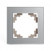 GFR00-7001-03 Рамка на 1 пост серебро стекло