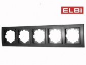 EL-BI Zena чёрный глянцевый рамка 5 постовая 500-013000-250