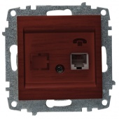 EL-BI Zena орех розетка телефонная TF(RJ11+гнездо) механизм 609-012900-221