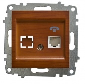 EL-BI Zena вишня розетка телефонная TF(RJ11+гнездо) механизм 609-012800-221