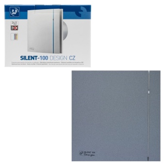 Вентилятор Silent-100 CZ STONE GREY DESIGN-4C (S&P) d100 (85м3/ч,26,5dB)+обратный клапан