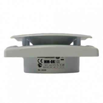Вентилятор MM-OK 100-100(100m3/ч,23dB) обратный клапан,белый пластик 4116