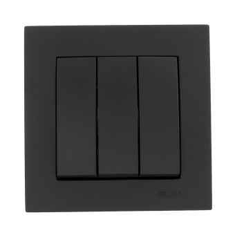 EL-BI Zena чёрный матовый 3клавишный выключатель механизм 609-014800-254