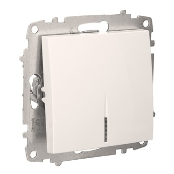 EL-BI Zena белый выключатель 1клавишный с подсветкой Led 609-010200-201