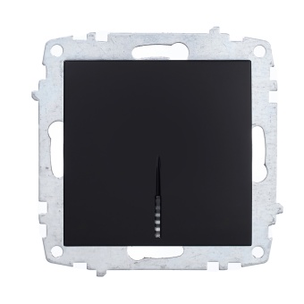 EL-BI Zena чёрный глянцевый 1клавишный выключатель с подсветкой Led механизм 609-013000-201