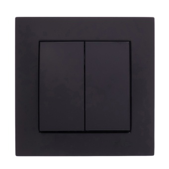 EL-BI Zena чёрный глянцевый 2клавишный выключатель механизм 609-013000-202