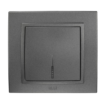 EL-BI Zena графит (дымчатый) выключатель 1клавишный с подсветкой Led механизм 609-011100-201