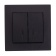EL-BI Zena чёрный глянцевый 2клавишный выключатель с подсветкой Led механизм 609-013000-203