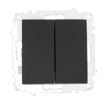 EL-BI Zena чёрный матовый 2клавишный выключатель механизм 609-014800-202
