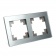 GFR00-7002-03 Рамка на 2 поста серебро стекло