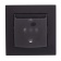 EL-BI Zena чёрный глянцевый розетка с заземлением и защитной крышкой механизм 609-013000-218