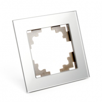 GFR00-7001-03 Рамка на 1 пост серебро стекло