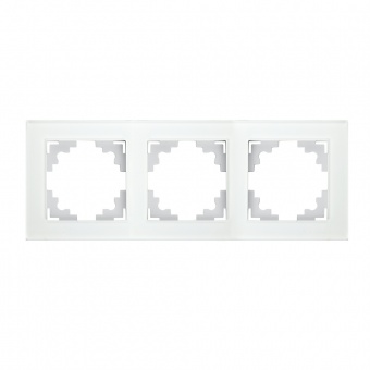 GFR00-7003-01 Рамка на 3 поста белое стекло