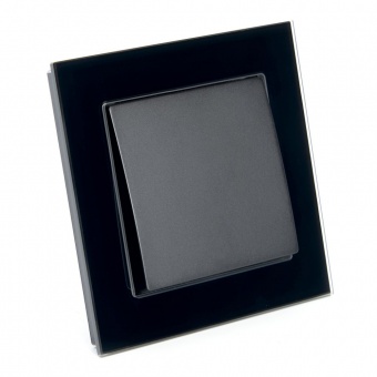 Катрин чёрный выключатель 1клавишный механизм GLS10-7103-05